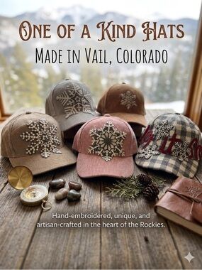 Handmade Corduroy Snowflake Cap - Artisan Crafted in Vail, CO
